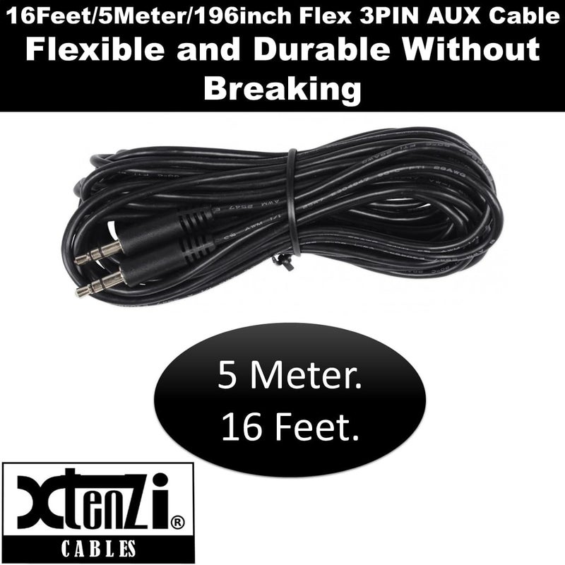 Xtenzi 3Pin Jack Flex Cable Wire Accessory for Bass Remote Knob Compatible with Kicker CX DX PX KEY500.1 Hideaway Amplifiers (15 Feet) - Image 3